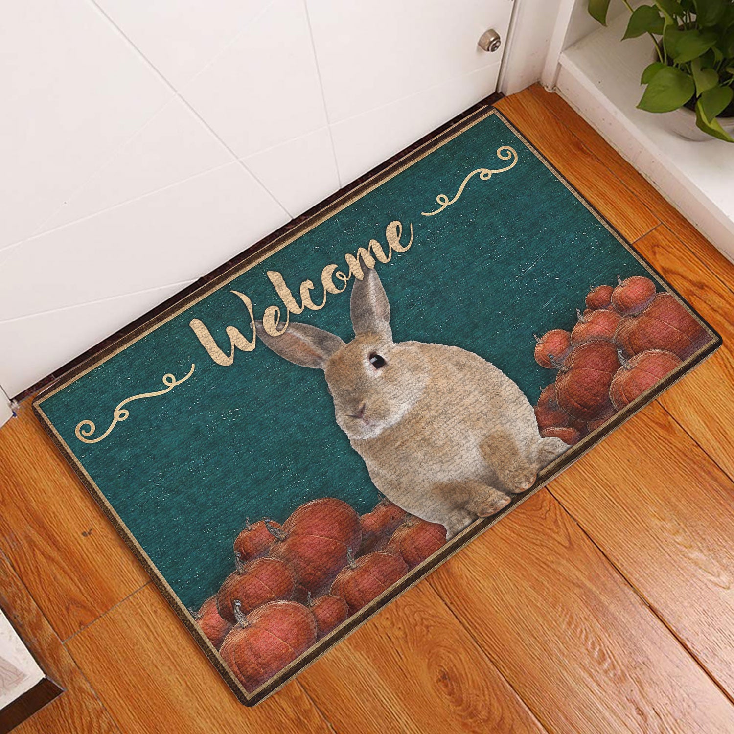 Ohaprints-Doormat-Outdoor-Indoor-Bunny-Rabbit-Pumpkin-Welcome-Fall-Halloween-Thanksgiving-Holiday-Rubber-Door-Mat-1578-