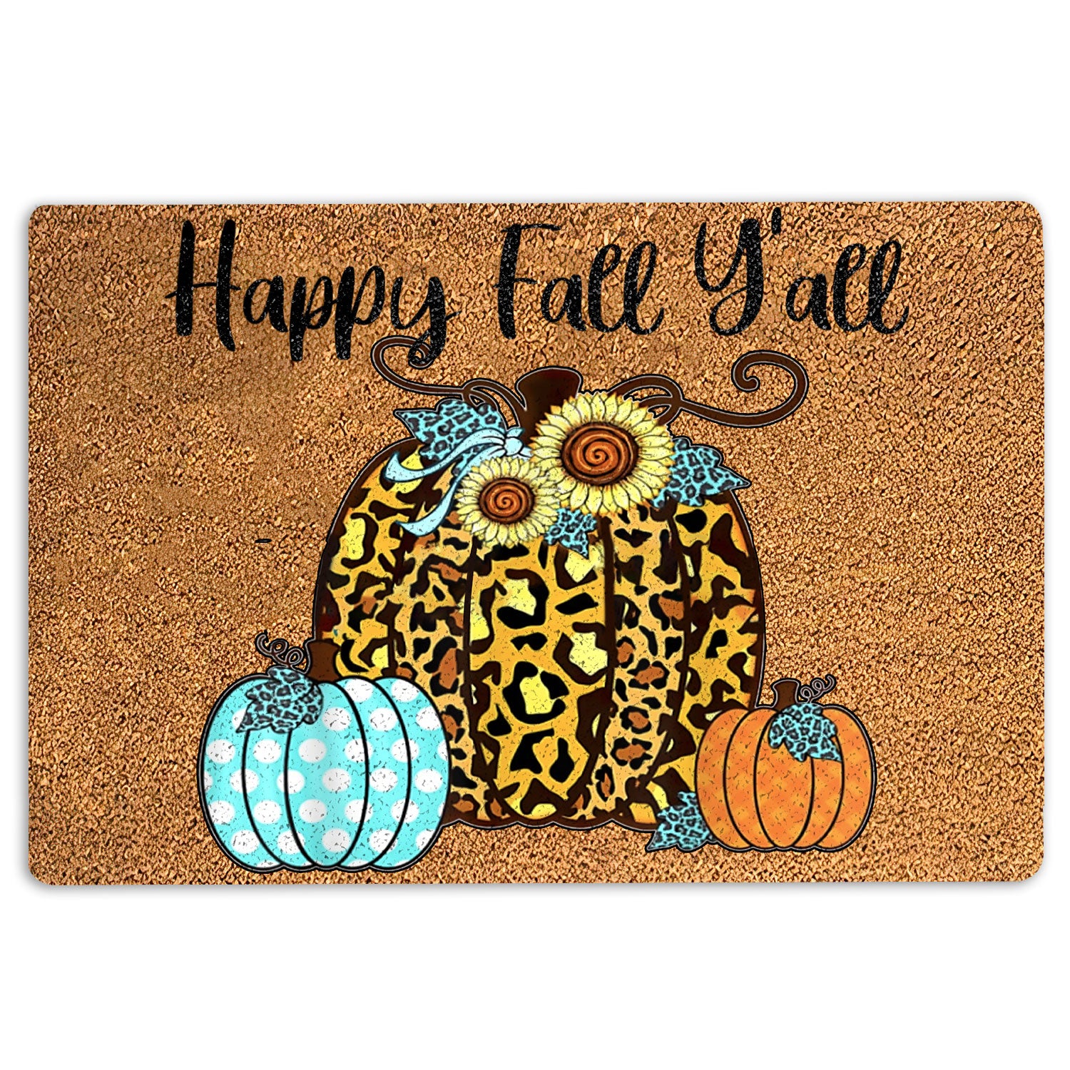 Ohaprints-Doormat-Outdoor-Indoor-Happy-Fall-Y'All-Pumpkin-Spice-Thanksgiving-Autumn-Season-Rubber-Door-Mat-1637-18'' x 30''