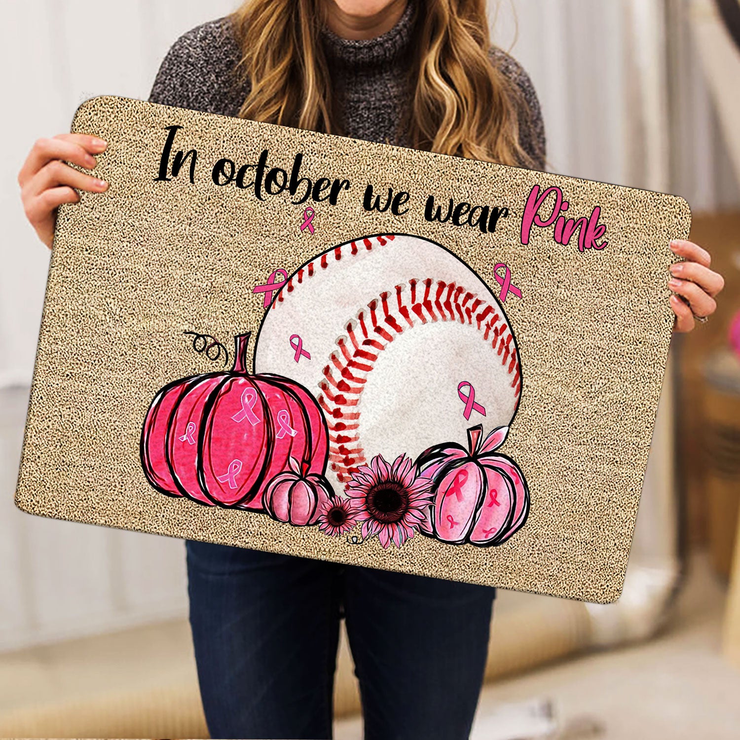 Ohaprints-Doormat-Outdoor-Indoor-Breast-Cancer-Baseball-In-October-We-Wear-Pink-Rubber-Door-Mat-1911-