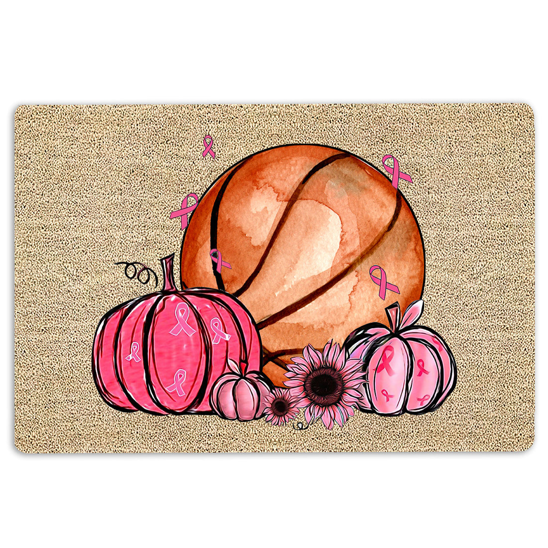 Ohaprints-Doormat-Outdoor-Indoor-Breast-Cancer-Basketball-Pumpkin-Hope-Support-Pink-Ribbon-Rubber-Door-Mat-1918-18'' x 30''