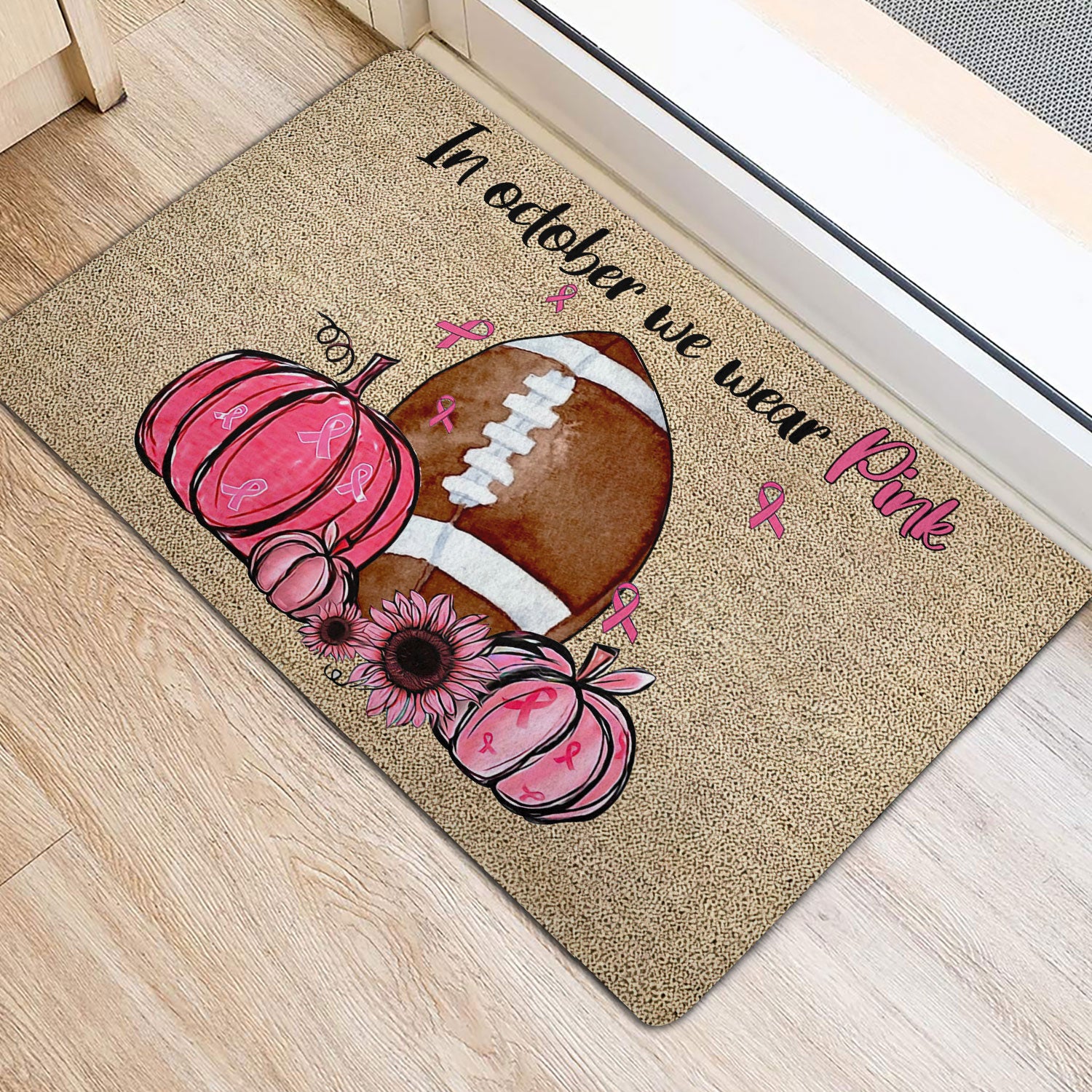 Ohaprints-Doormat-Outdoor-Indoor-Breast-Cancer-Football-In-October-We-Wear-Pink-Rubber-Door-Mat-1919-