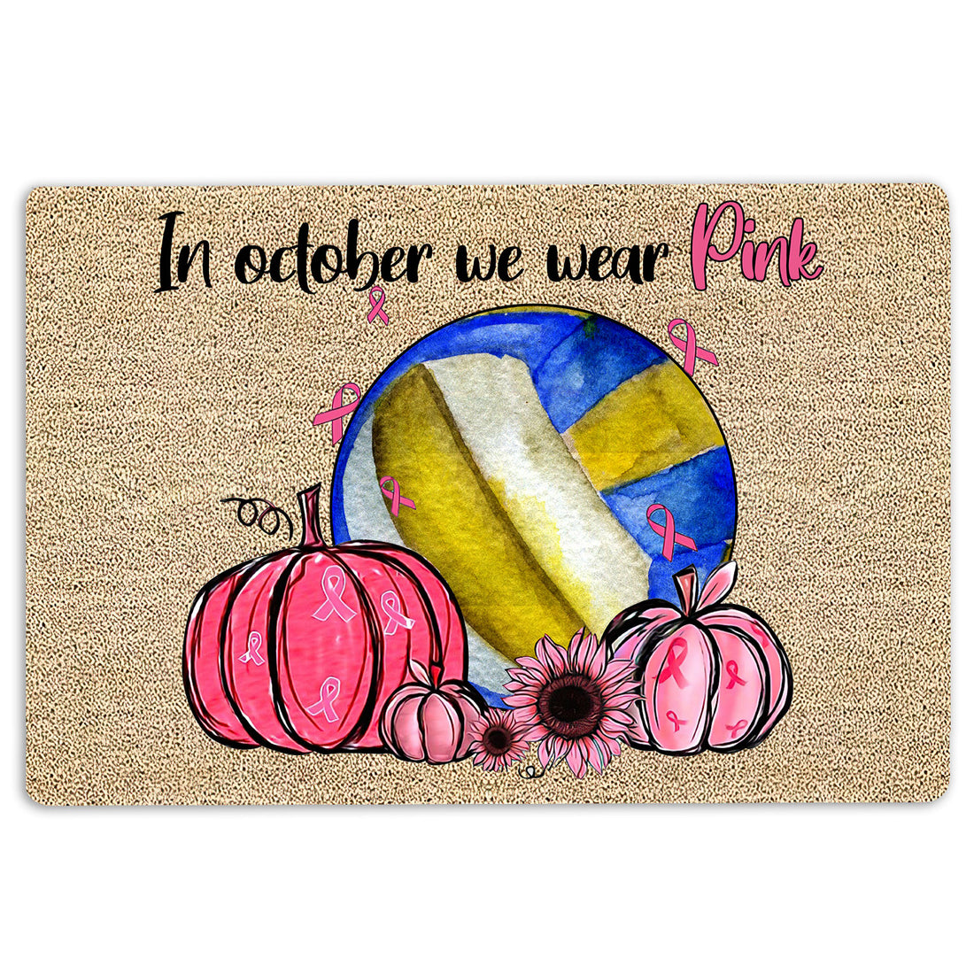 Ohaprints-Doormat-Outdoor-Indoor-Breast-Cancer-Volleyball-In-October-We-Wear-Pink-Rubber-Door-Mat-1921-18'' x 30''