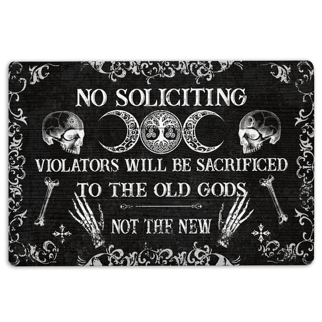 Ohaprints-Doormat-Outdoor-Indoor-Witch-No-Soliciting-Violators-Will-Be-Sacrificed-Wiccan-Wicca-Rubber-Door-Mat-64-18'' x 30''