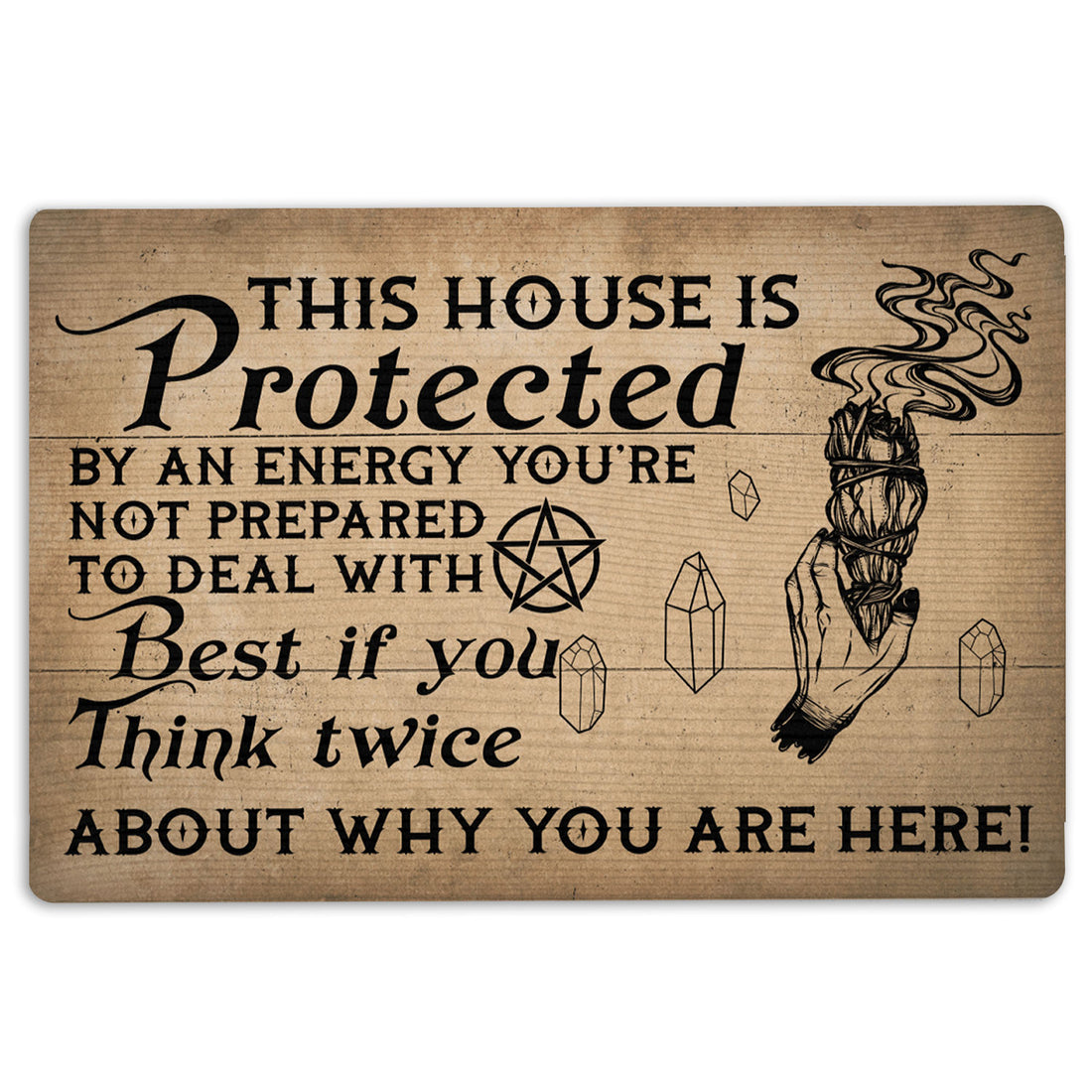 Ohaprints-Doormat-Outdoor-Indoor-Witch-This-House-Is-Protected-Wiccan-Wicca-Witch-Rubber-Door-Mat-66-18'' x 30''