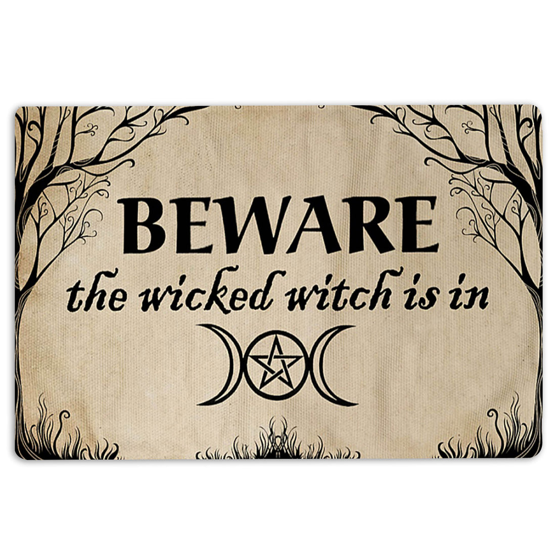 Ohaprints-Doormat-Outdoor-Indoor-Witch-Beware-The-Witch-Is-In-Wiccan-Wicca-Witch-Rubber-Door-Mat-72-18'' x 30''