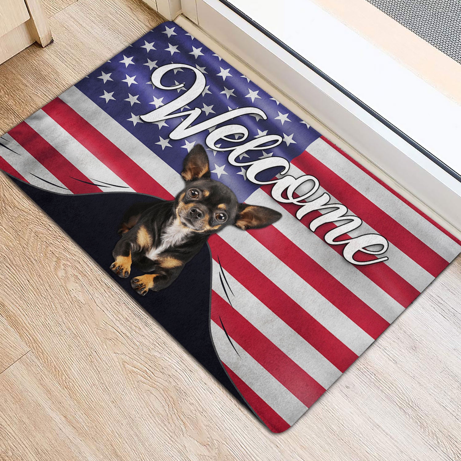 Ohaprints-Doormat-Outdoor-Indoor-Funny-Chihuahua-Dog-Welcome-American-Flag-Usa-Patriotic-Rubber-Door-Mat-82-