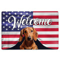 Ohaprints-Doormat-Outdoor-Indoor-Funny-Dachshund-Dog-Welcome-American-Flag-Usa-Patriotic-Rubber-Door-Mat-84-18'' x 30''