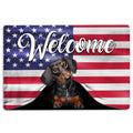 Ohaprints-Doormat-Outdoor-Indoor-Funny-Black--Tan-Dachshund-Welcome-American-Flag-Usa-Patriotic-Rubber-Door-Mat-86-18'' x 30''