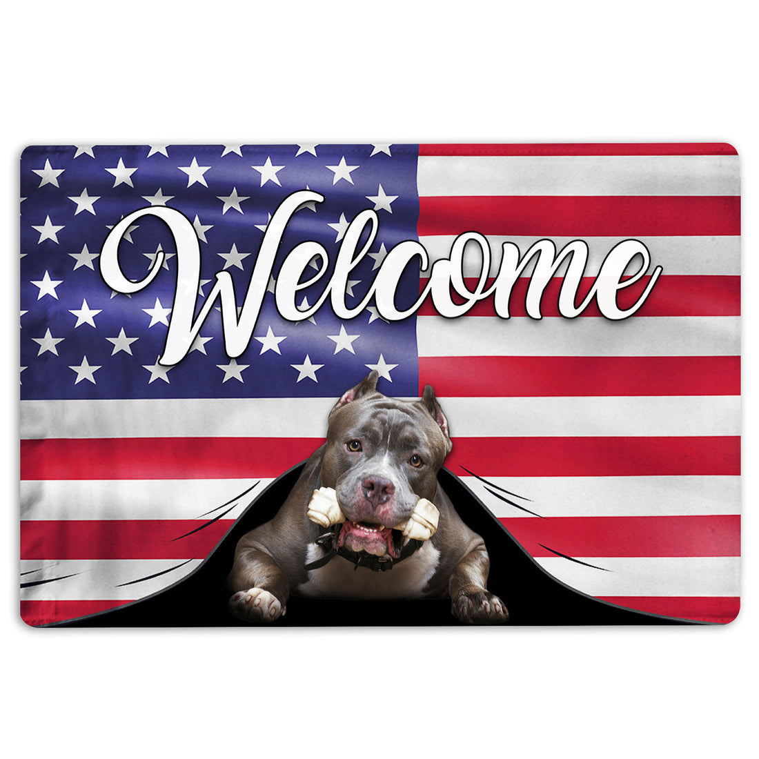 Ohaprints-Doormat-Outdoor-Indoor-Funny-Pitbull-Dog-Welcome-American-Flag-Usa-Patriotic-Patriotic-Rubber-Door-Mat-87-18'' x 30''