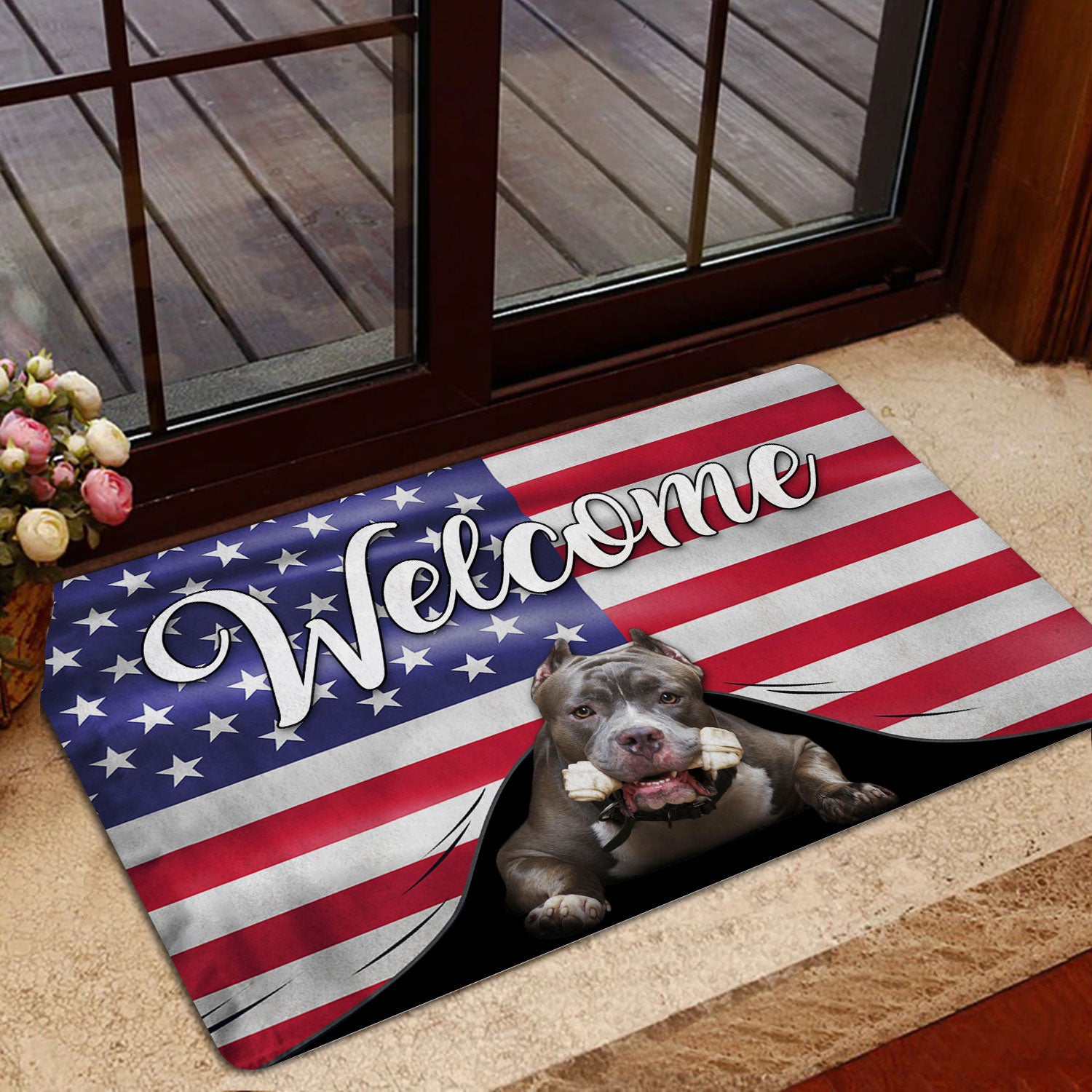 Ohaprints-Doormat-Outdoor-Indoor-Funny-Pitbull-Dog-Welcome-American-Flag-Usa-Patriotic-Patriotic-Rubber-Door-Mat-87-