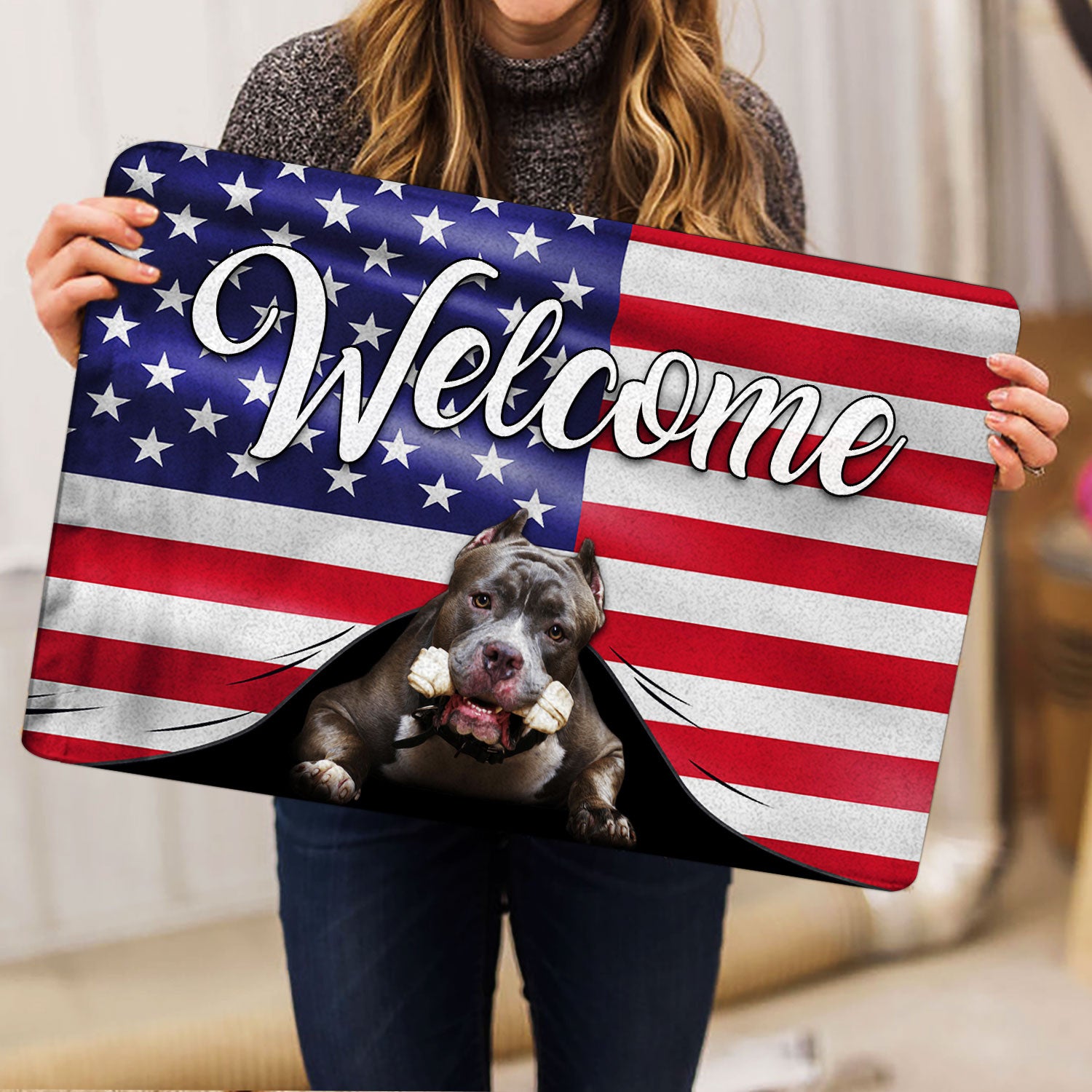 Ohaprints-Doormat-Outdoor-Indoor-Funny-Pitbull-Dog-Welcome-American-Flag-Usa-Patriotic-Patriotic-Rubber-Door-Mat-87-