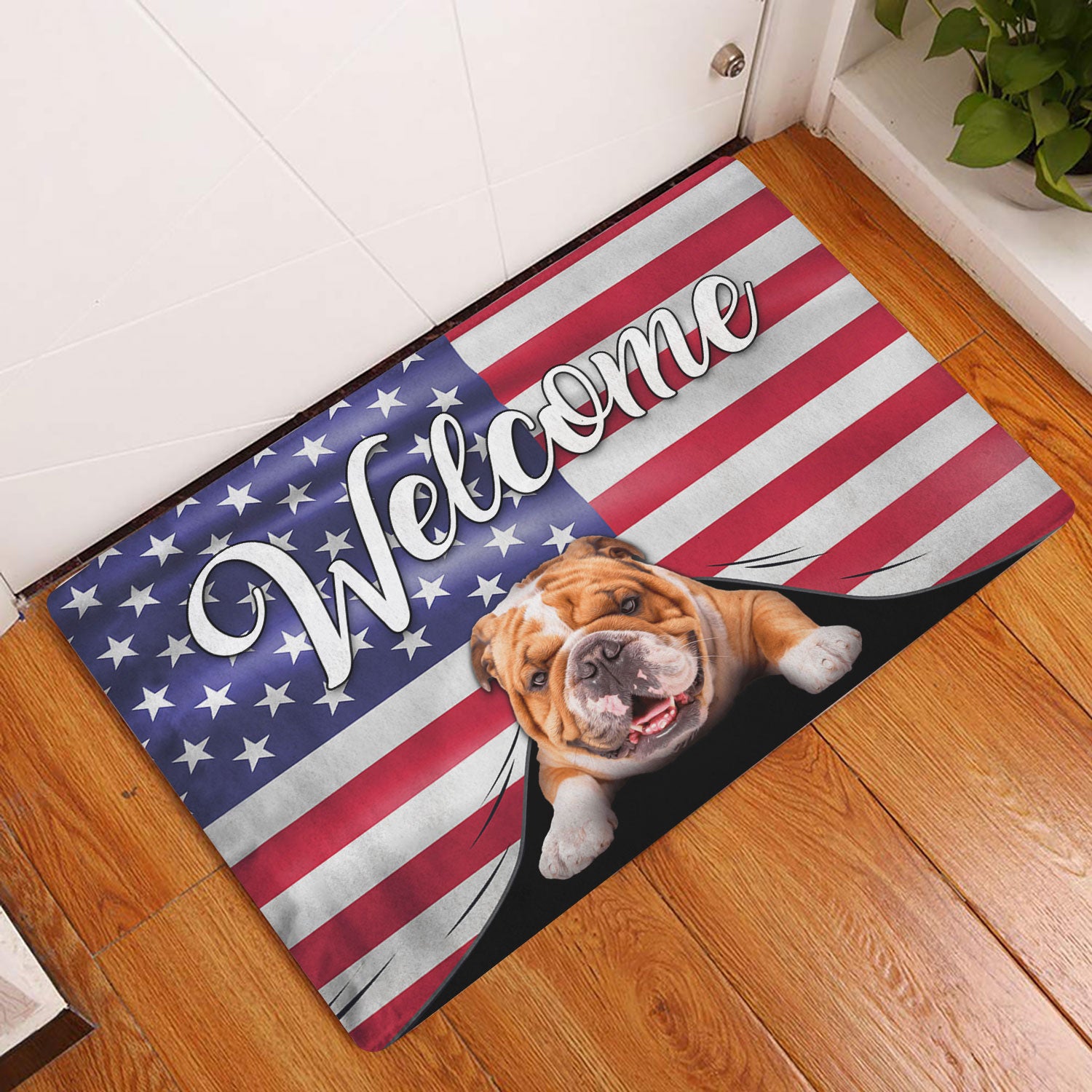 Ohaprints-Doormat-Outdoor-Indoor-Funny-English-Bulldog-Welcome-American-Flag-Usa-Patriotic-Rubber-Door-Mat-88-