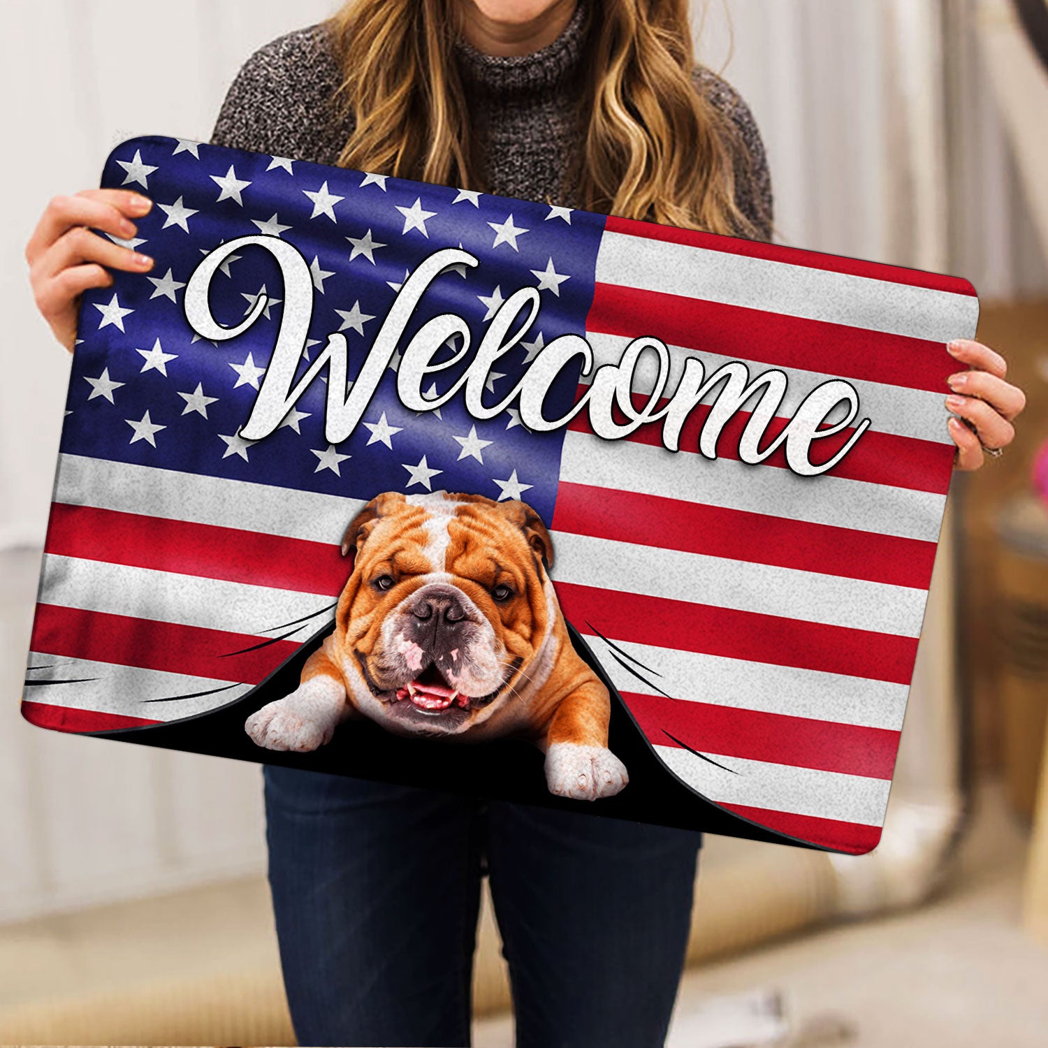Ohaprints-Doormat-Outdoor-Indoor-Funny-English-Bulldog-Welcome-American-Flag-Usa-Patriotic-Rubber-Door-Mat-88-