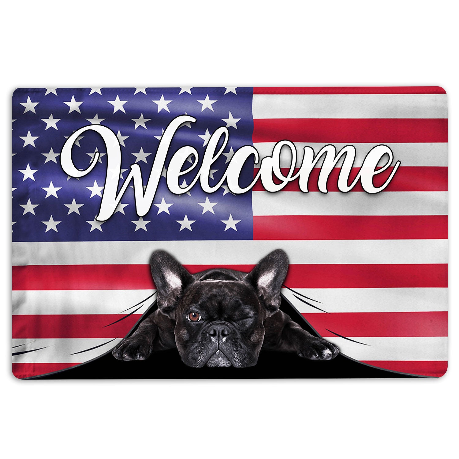 Ohaprints-Doormat-Outdoor-Indoor-Funny-French-Bulldog-Welcome-American-Flag-Usa-Patriotic-Rubber-Door-Mat-89-18'' x 30''