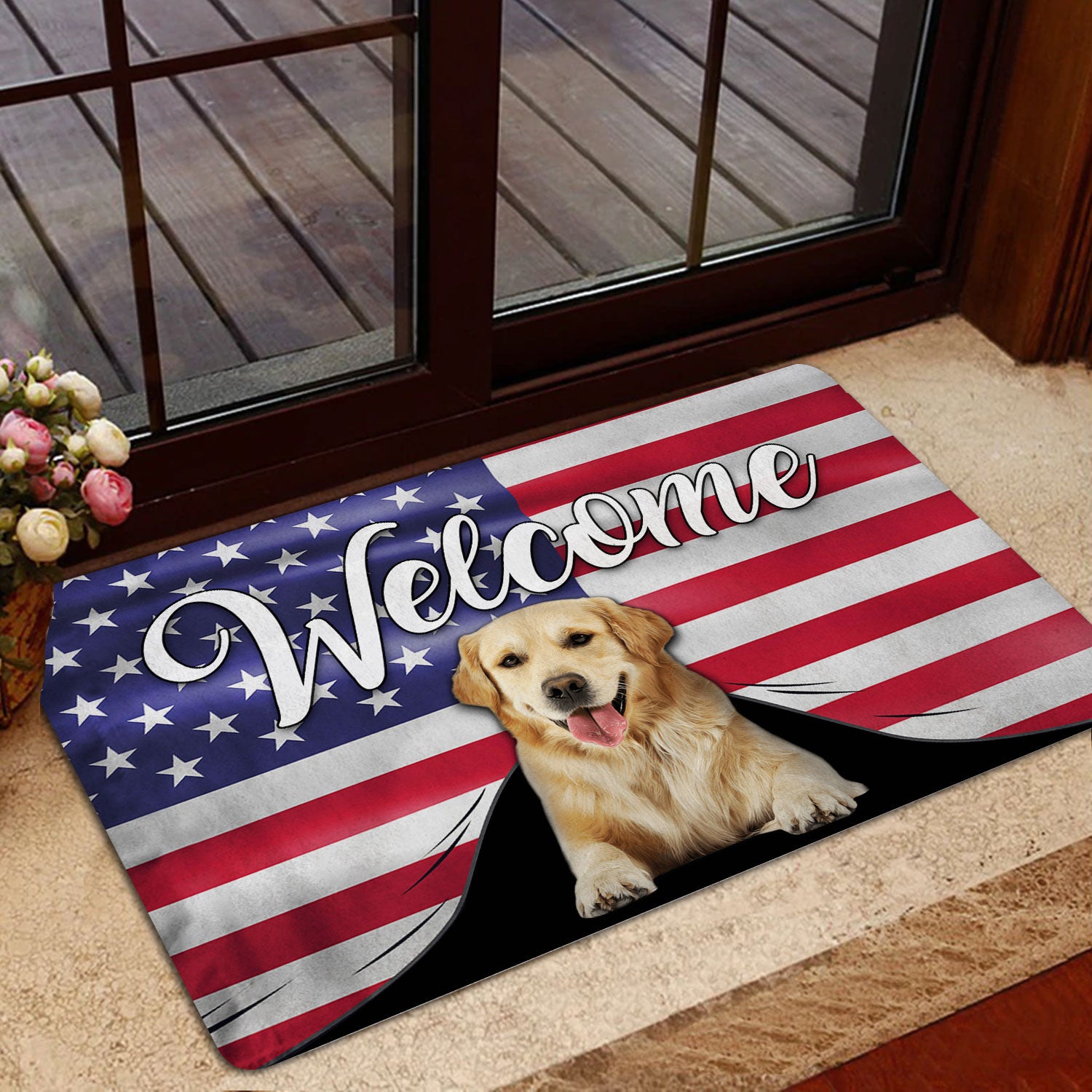 Ohaprints Doormat Outdoor Indoor Funny Golden Retriever Welcome You -  OhaPrints