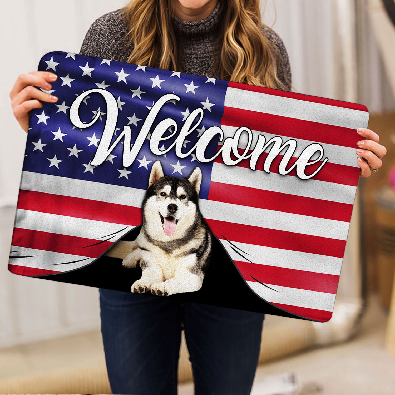 Ohaprints-Doormat-Outdoor-Indoor-Funny-Husky-Sibir-Dog-Welcome-American-Flag-Usa-Patriotic-Rubber-Door-Mat-92-