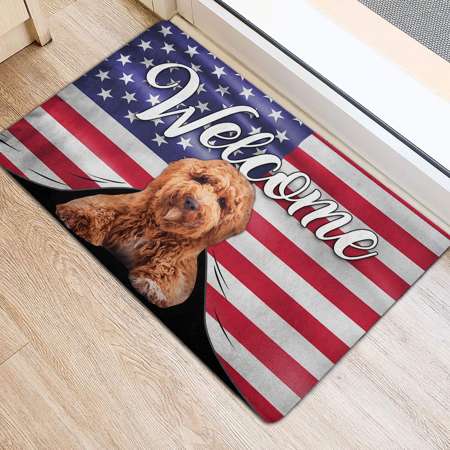 Ohaprints-Doormat-Outdoor-Indoor-Funny-Poodle-Dog-Welcome-American-Flag-Usa-Patriotic-Rubber-Door-Mat-94-