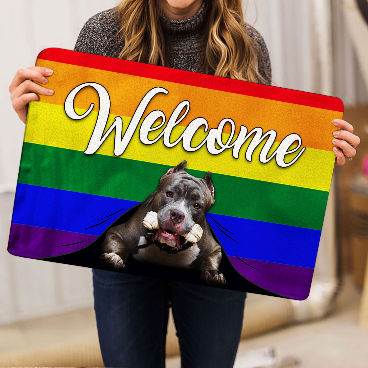 Ohaprints-Doormat-Outdoor-Indoor-Lgbt-Pitbull-Dog-Welcome-Pride-Rainbow-Flag-Rubber-Door-Mat-127-