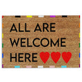 Ohaprints-Doormat-Outdoor-Indoor-Lgbt-Lgbtq-All-Are-Welcome-Here-Pride-Supports-Rubber-Door-Mat-1203-18'' x 30''