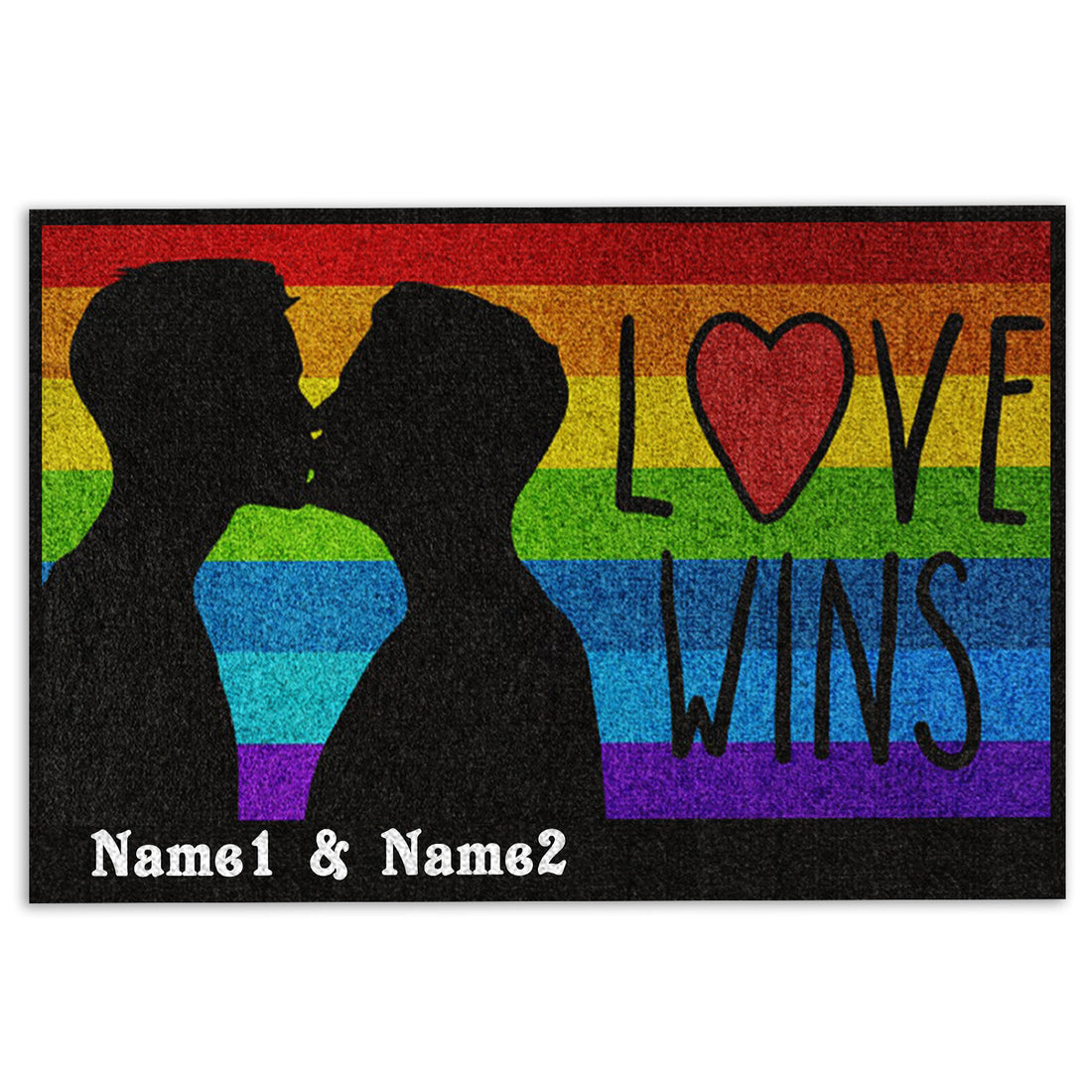 Ohaprints-Doormat-Outdoor-Indoor-Lgbt-Couple-Love-Wins-Pride-Lgbtq-Supports-Rainbow-Color-Rubber-Door-Mat-1204-18'' x 30''