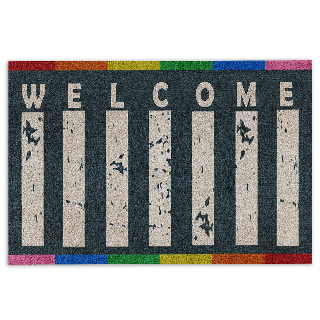 Ohaprints-Doormat-Outdoor-Indoor-Lgbt-Lgbtq-Welcome-Pride-Support-Rainbow-Color-Rubber-Door-Mat-1206-18'' x 30''