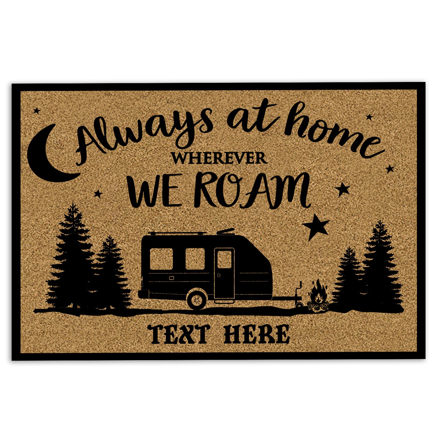 Ohaprints-Doormat-Outdoor-Indoor-Camper-Rv-Indoor-Outdoor-Always-At-Home-Custom-Personalized-Name-Rubber-Door-Mat-345-18'' x 30''