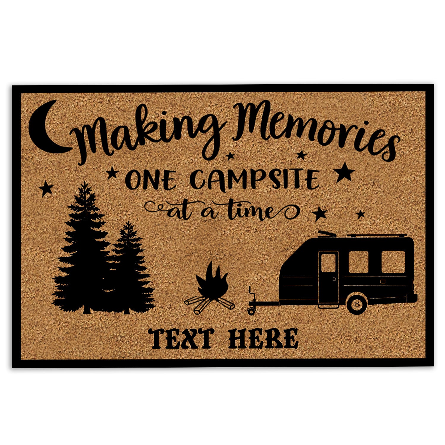 Ohaprints-Doormat-Outdoor-Indoor-Camper-Rv-Making-Memories-One-Campsite-Custom-Personalized-Name-Rubber-Door-Mat-409-18'' x 30''