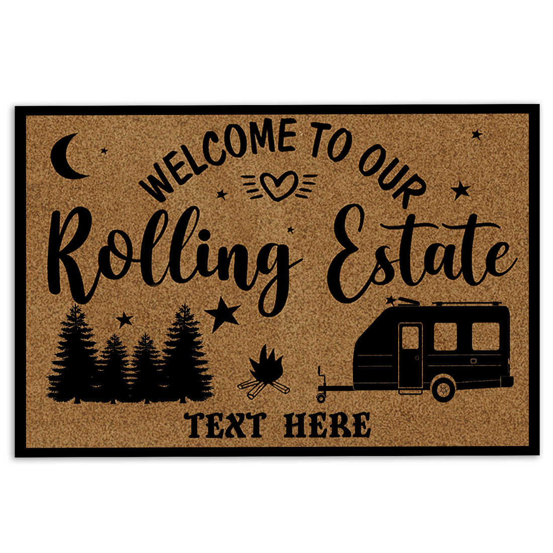 Ohaprints-Doormat-Outdoor-Indoor-Camper-Welcome-To-Our-Rolling-Estate-Custom-Personalized-Name-Rubber-Door-Mat-446-18'' x 30''