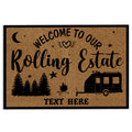 Ohaprints-Doormat-Outdoor-Indoor-Camper-Welcome-To-Our-Rolling-Estate-Custom-Personalized-Name-Rubber-Door-Mat-446-18'' x 30''