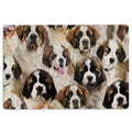 Ohaprints-Doormat-Outdoor-Indoor-A-Bunch-Of-St-Bernards-Dog-Pattern-Gifts-For-Dog-Lovers-Rubber-Door-Mat-1254-18'' x 30''