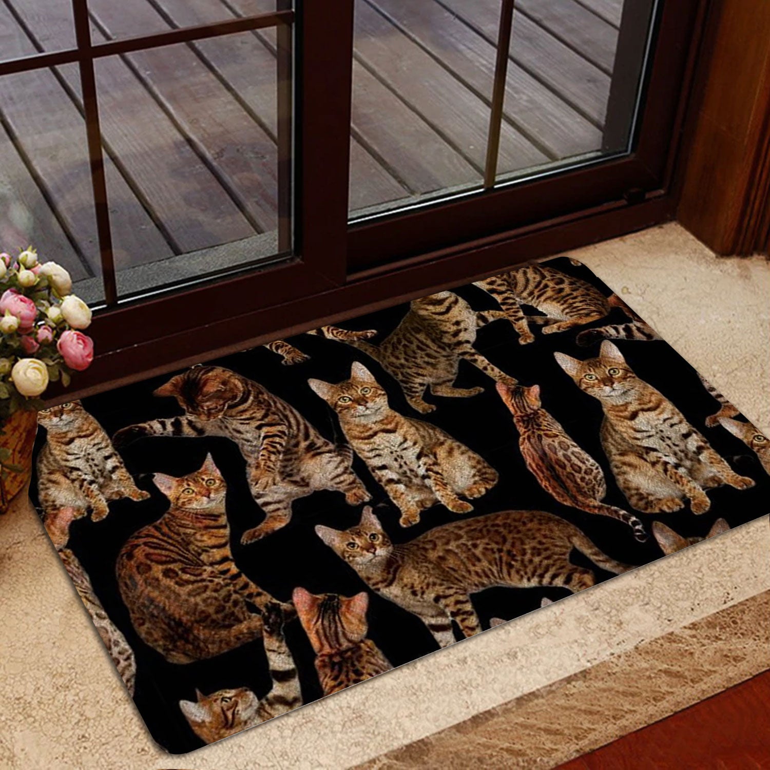 Ohaprints-Doormat-Outdoor-Indoor-A-Bunch-Of-Bengal-Cats-Cat-Pattern-Gifts-For-Cat-Lover-Cat-Mom-Rubber-Door-Mat-1270-