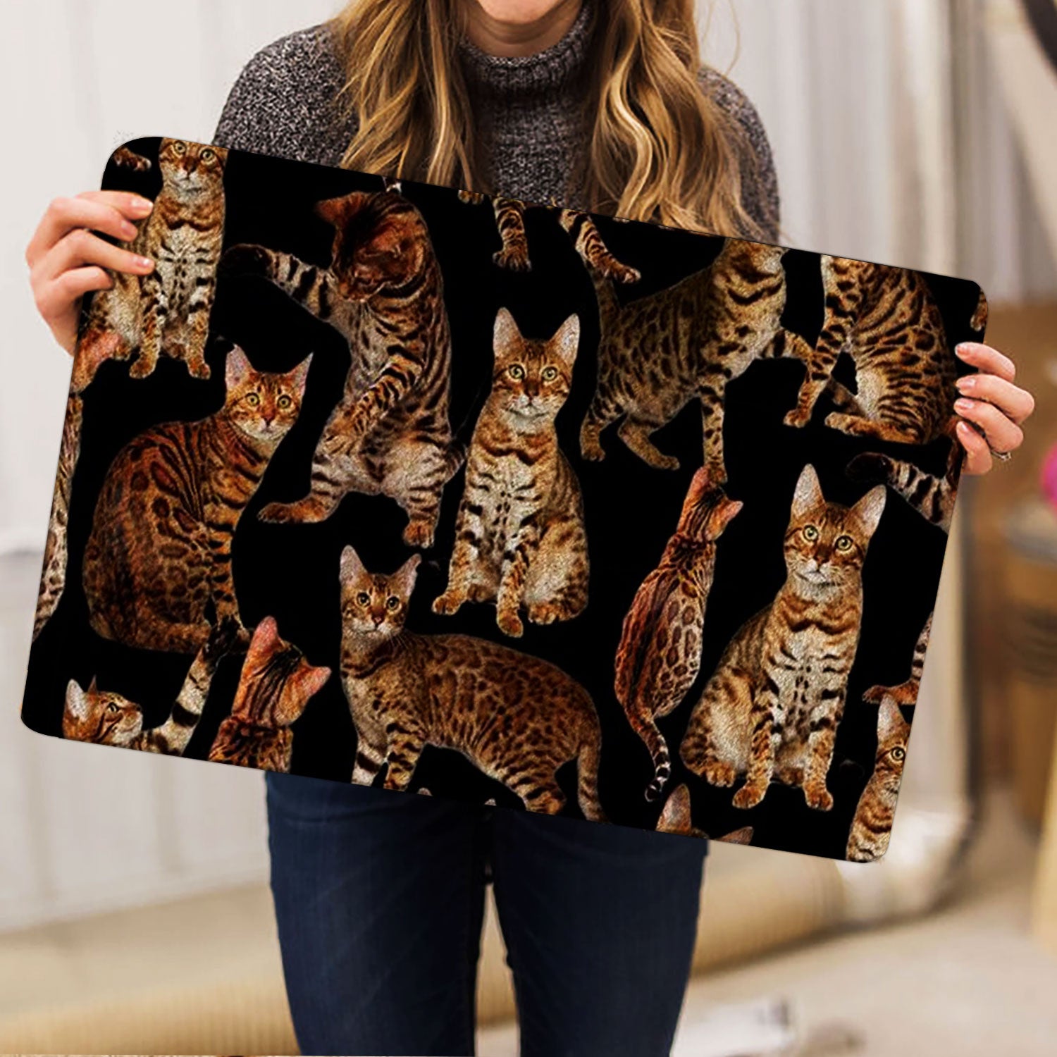 Ohaprints-Doormat-Outdoor-Indoor-A-Bunch-Of-Bengal-Cats-Cat-Pattern-Gifts-For-Cat-Lover-Cat-Mom-Rubber-Door-Mat-1270-