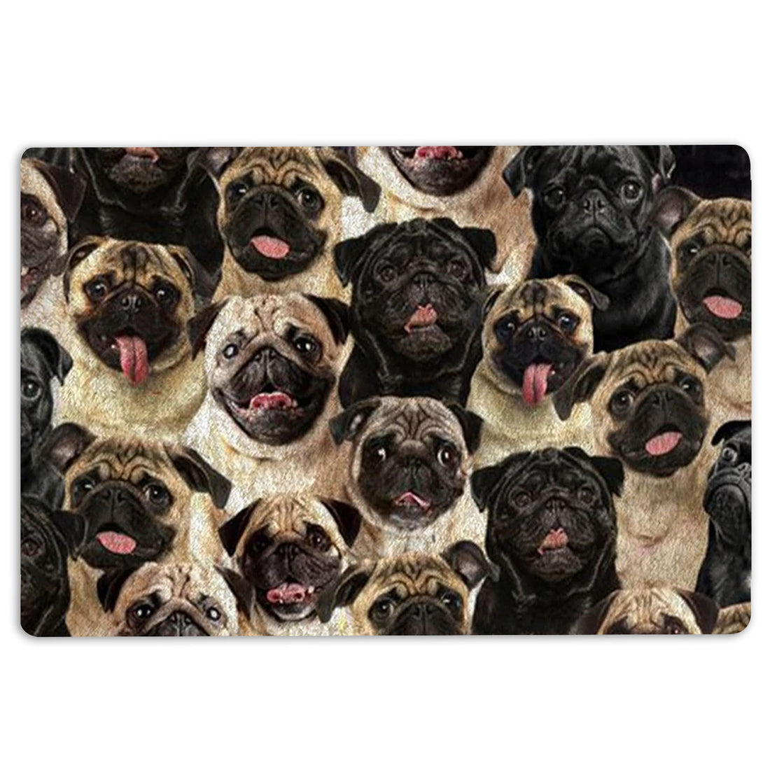 Ohaprints-Doormat-Outdoor-Indoor-A-Bunch-Of-Pugs-Dog-Pattern-Gifts-For-Dog-Lover-Dog-Mom-Gifts-Rubber-Door-Mat-1282-18'' x 30''