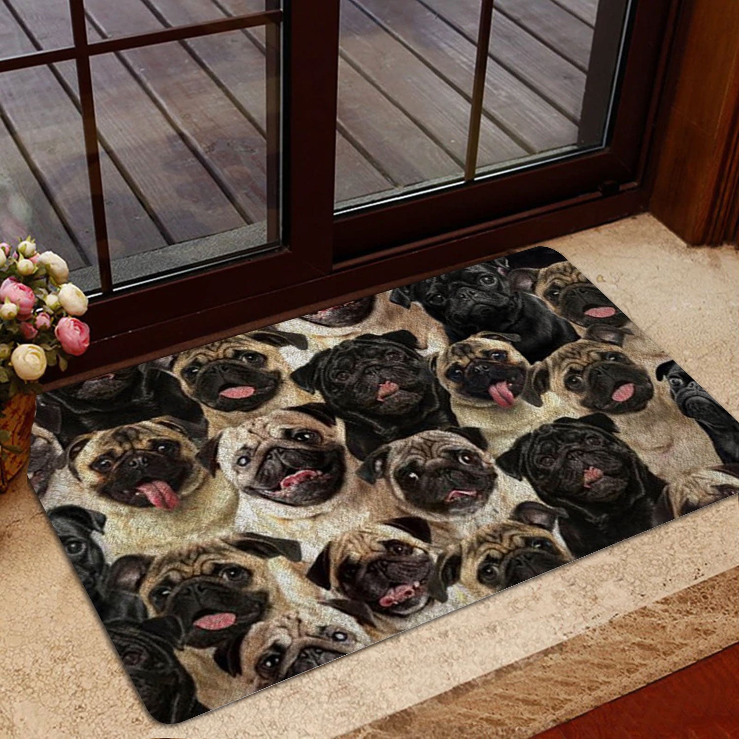 Ohaprints-Doormat-Outdoor-Indoor-A-Bunch-Of-Pugs-Dog-Pattern-Gifts-For-Dog-Lover-Dog-Mom-Gifts-Rubber-Door-Mat-1282-