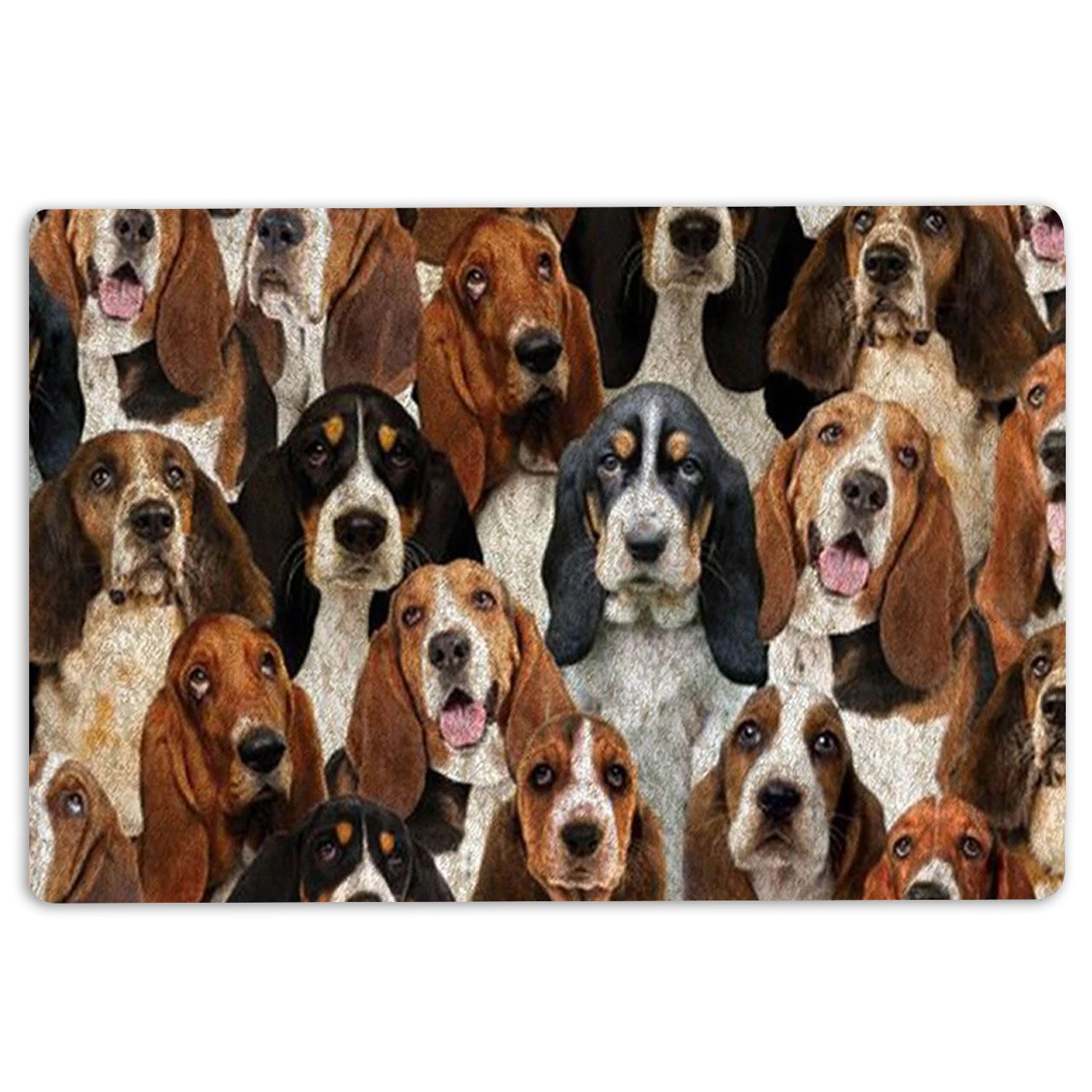 Ohaprints-Doormat-Outdoor-Indoor-A-Bunch-Of-Basset-Hounds-Dog-Pattern-Gifts-For-Dog-Lover-Rubber-Door-Mat-1286-18'' x 30''