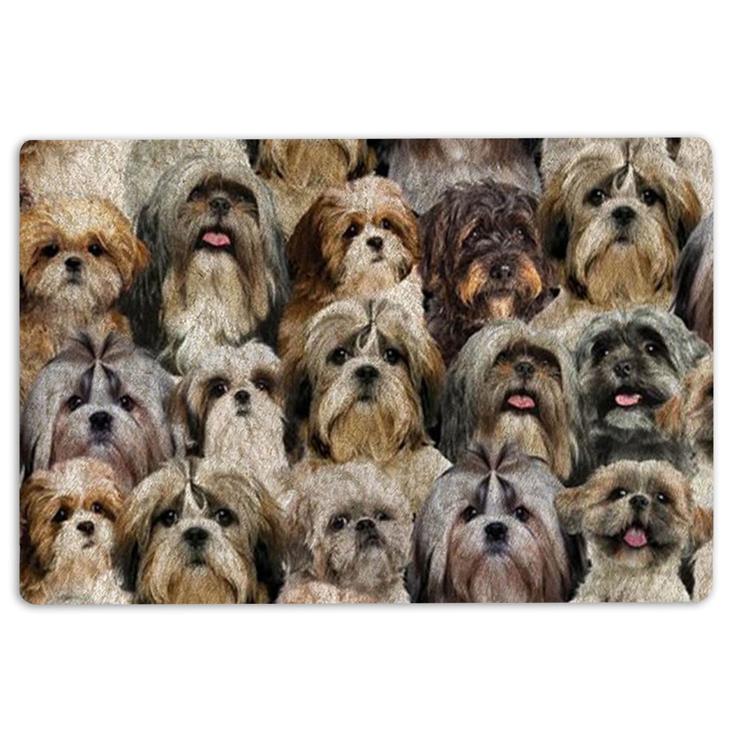 Ohaprints-Doormat-Outdoor-Indoor-A-Bunch-Of-Shih-Tzu-Shitzu-Dog-Pattern-Gift-For-Dog-Lover-Rubber-Door-Mat-1291-18'' x 30''