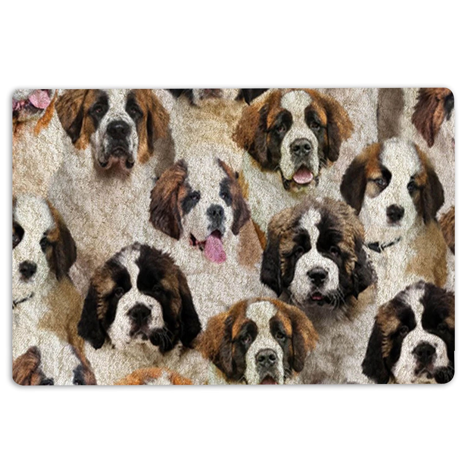 Ohaprints-Doormat-Outdoor-Indoor-A-Bunch-Of-St-Bernards-Dog-Pattern-Gift-For-Dog-Lovers-Rubber-Door-Mat-1292-18'' x 30''