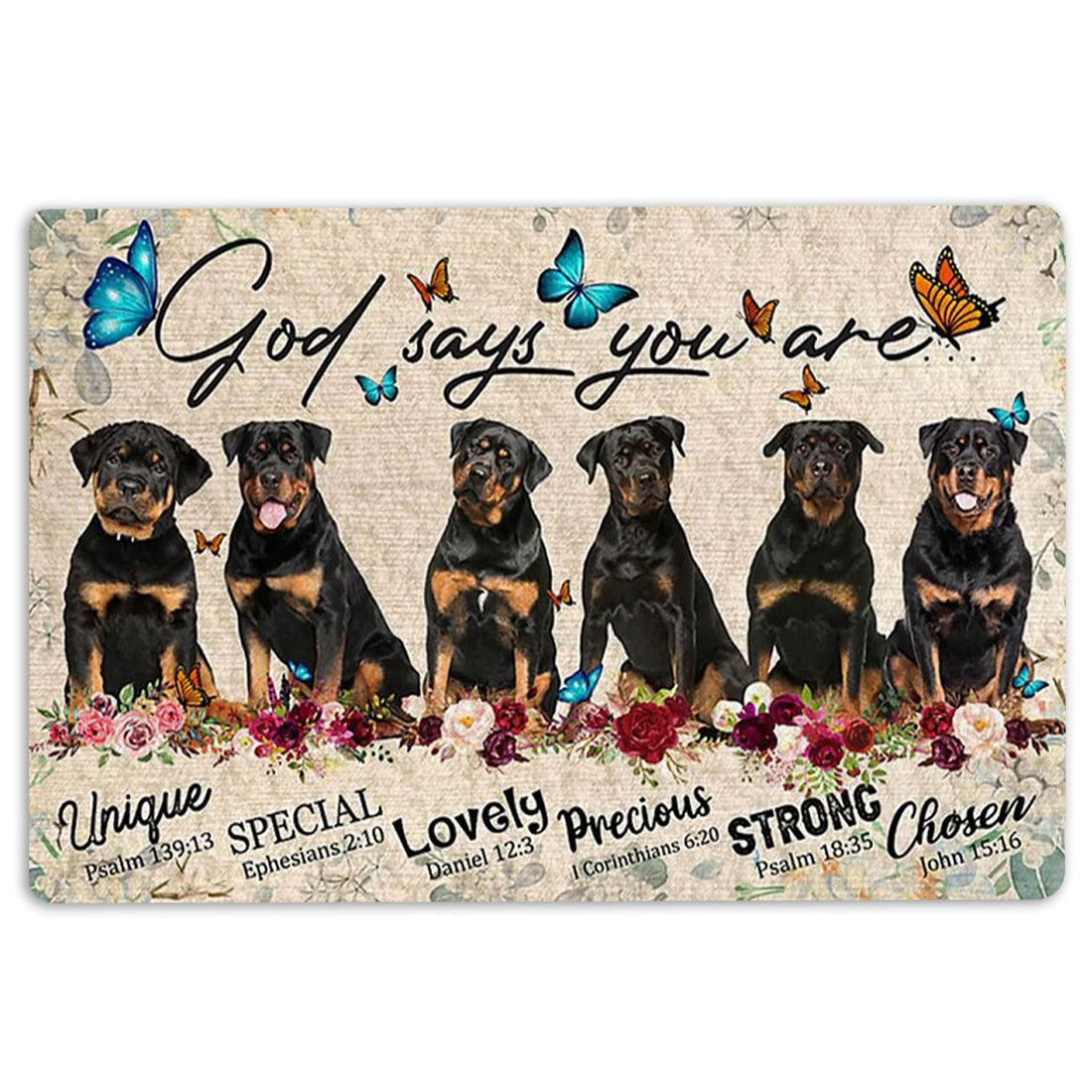 Ohaprints-Doormat-Outdoor-Indoor-Rottweilers-Dog-God-Says-You-Are-Unique-Gifts-For-Dog-Lover-Rubber-Door-Mat-1297-18'' x 30''