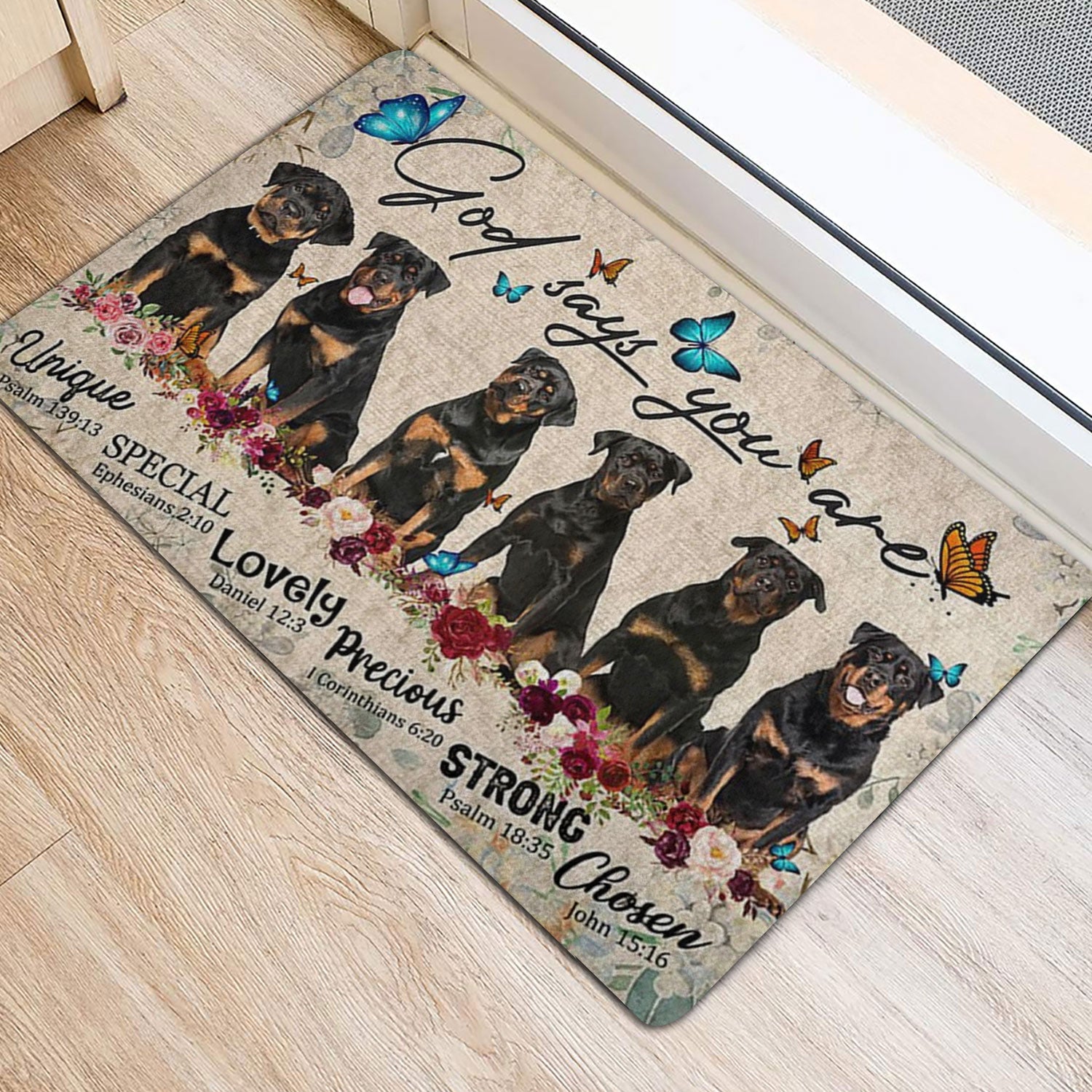 Ohaprints-Doormat-Outdoor-Indoor-Rottweilers-Dog-God-Says-You-Are-Unique-Gifts-For-Dog-Lover-Rubber-Door-Mat-1297-