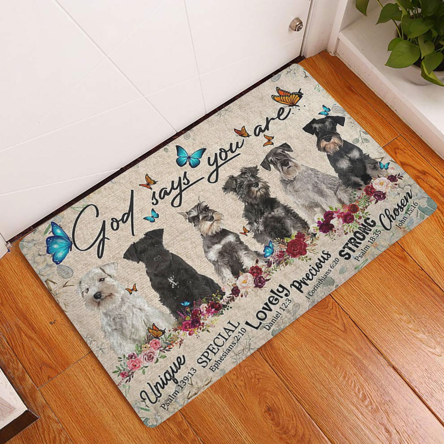 Ohaprints-Doormat-Outdoor-Indoor-Schnauzers-Dog-God-Says-You-Are-Unique-Gifts-For-Dog-Lover-Rubber-Door-Mat-1298-