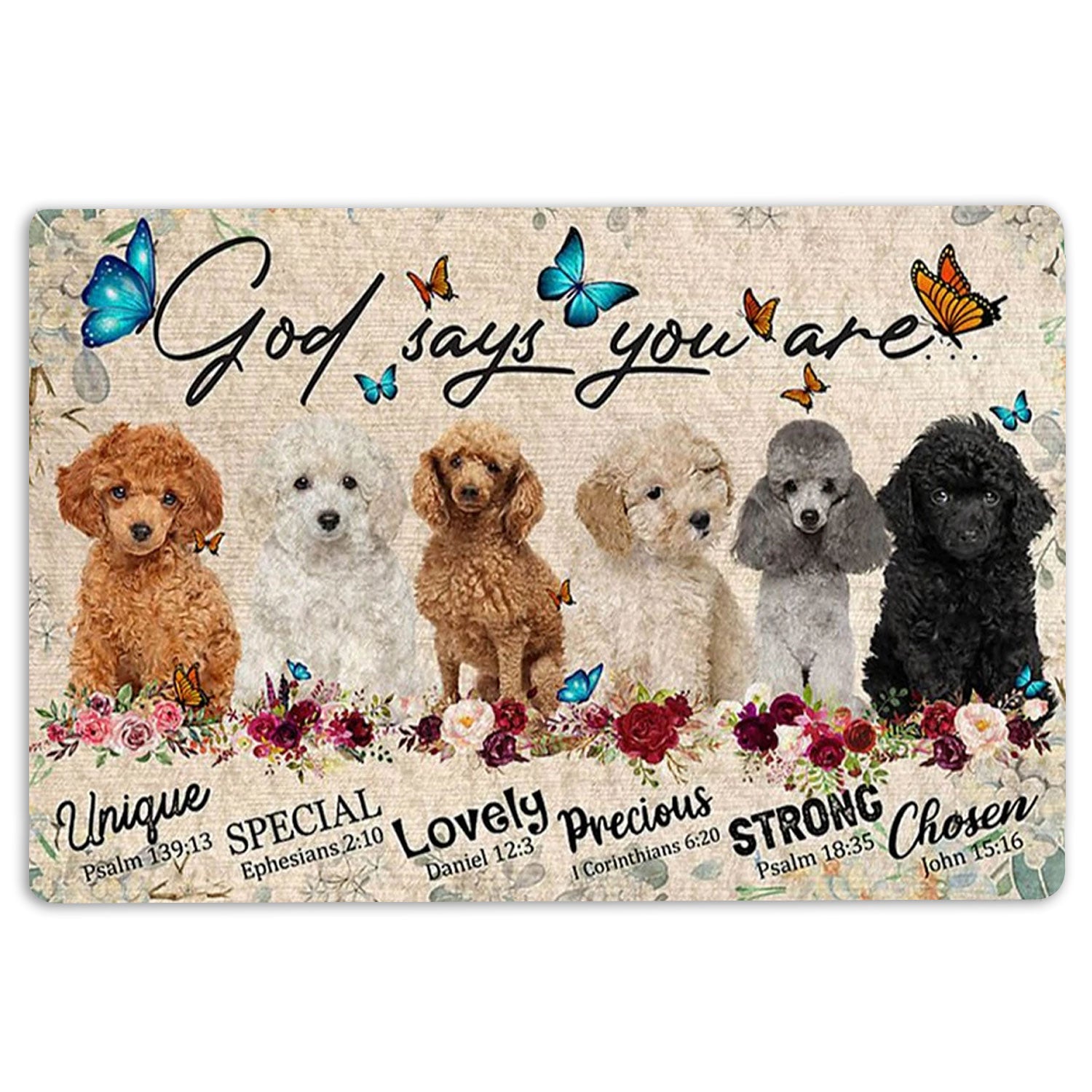 Ohaprints-Doormat-Outdoor-Indoor-Poodles-Dog-God-Says-You-Are-Unique-Gifts-For-Dog-Lover-Rubber-Door-Mat-1300-18'' x 30''