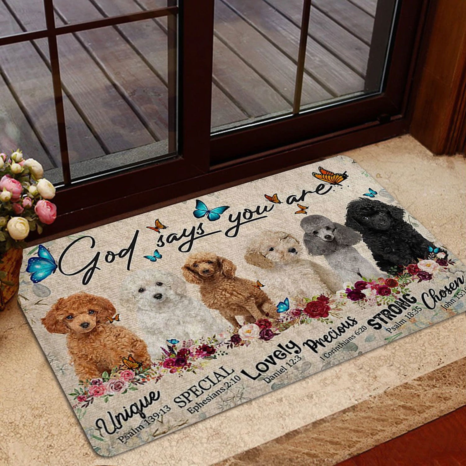 Ohaprints-Doormat-Outdoor-Indoor-Poodles-Dog-God-Says-You-Are-Unique-Gifts-For-Dog-Lover-Rubber-Door-Mat-1300-