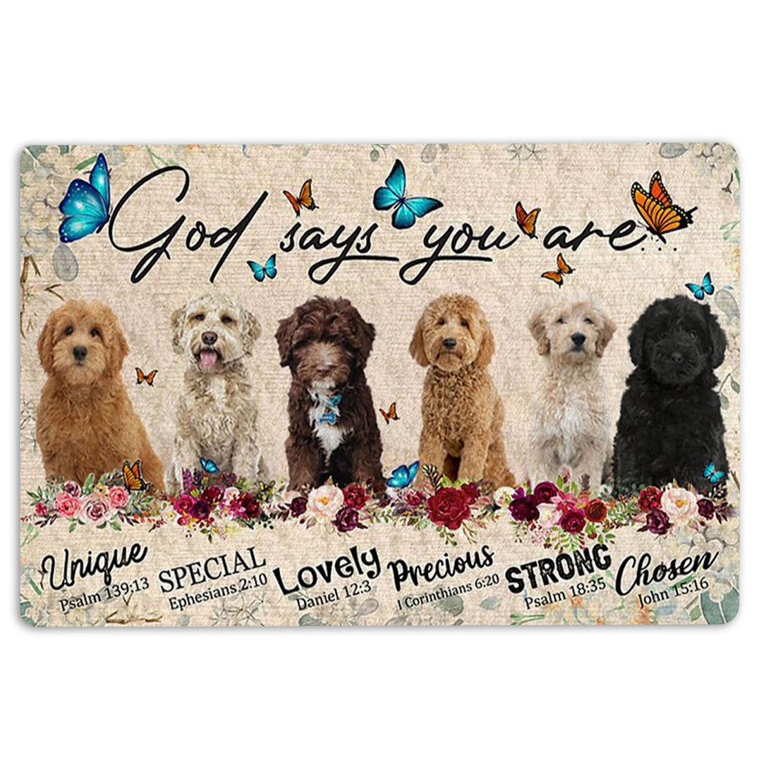 Ohaprints-Doormat-Outdoor-Indoor-Goldendoodles-Dog-God-Says-You-Are-Unique-Gifts-For-Dog-Lover-Rubber-Door-Mat-1303-18'' x 30''