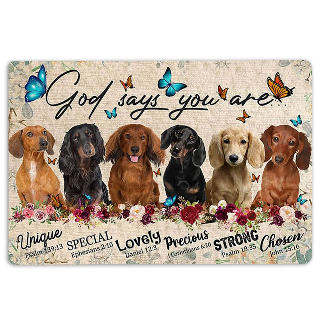 Ohaprints-Doormat-Outdoor-Indoor-Dachshunds-Dog-God-Says-You-Are-Unique-Gifts-For-Dog-Lover-Rubber-Door-Mat-1304-18'' x 30''