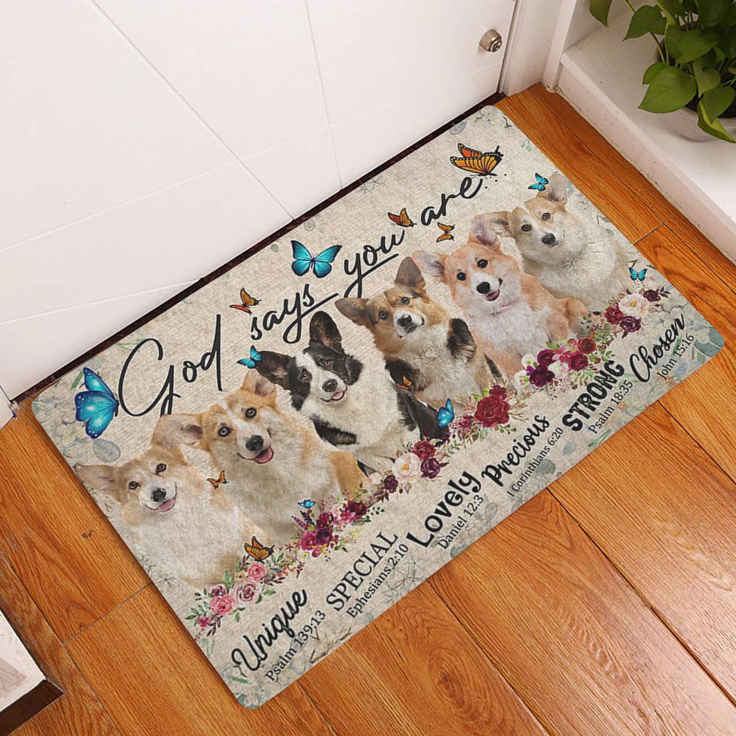 Ohaprints-Doormat-Outdoor-Indoor-Corgis-Dog-God-Says-You-Are-Unique-Gifts-For-Dog-Lover-Rubber-Door-Mat-1305-