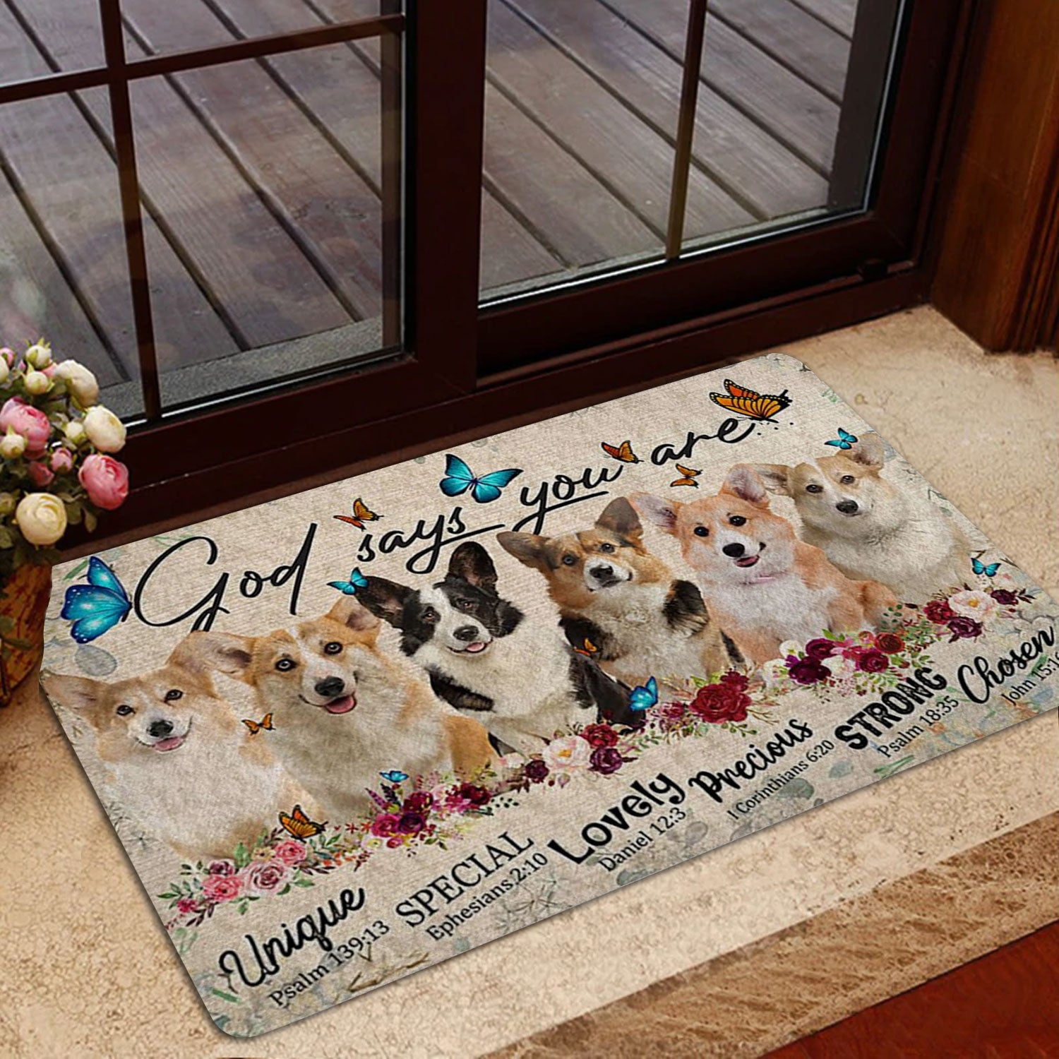 Ohaprints-Doormat-Outdoor-Indoor-Corgis-Dog-God-Says-You-Are-Unique-Gifts-For-Dog-Lover-Rubber-Door-Mat-1305-