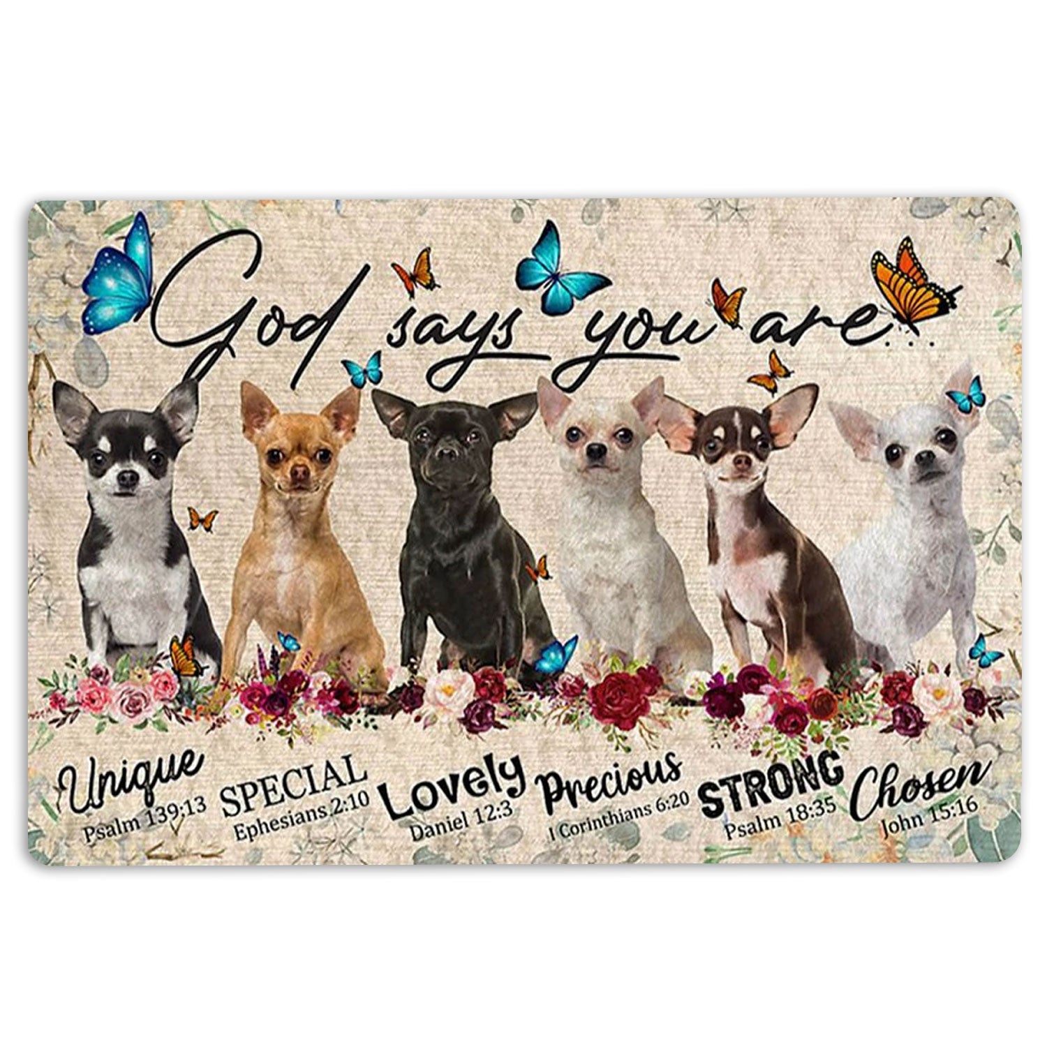 Ohaprints-Doormat-Outdoor-Indoor-Chihuahuas-Dog-God-Says-You-Are-Unique-Gifts-For-Dog-Lover-Rubber-Door-Mat-1306-18'' x 30''