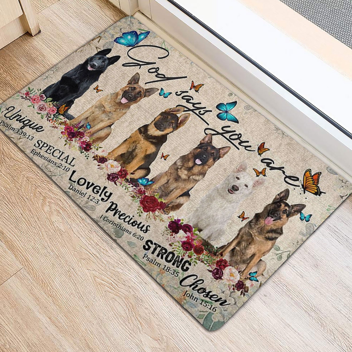 Ohaprints-Doormat-Outdoor-Indoor-German-Shepherds-Dog-God-Says-You-Are-Unique-Gifts-For-Dog-Lover-Rubber-Door-Mat-1313-