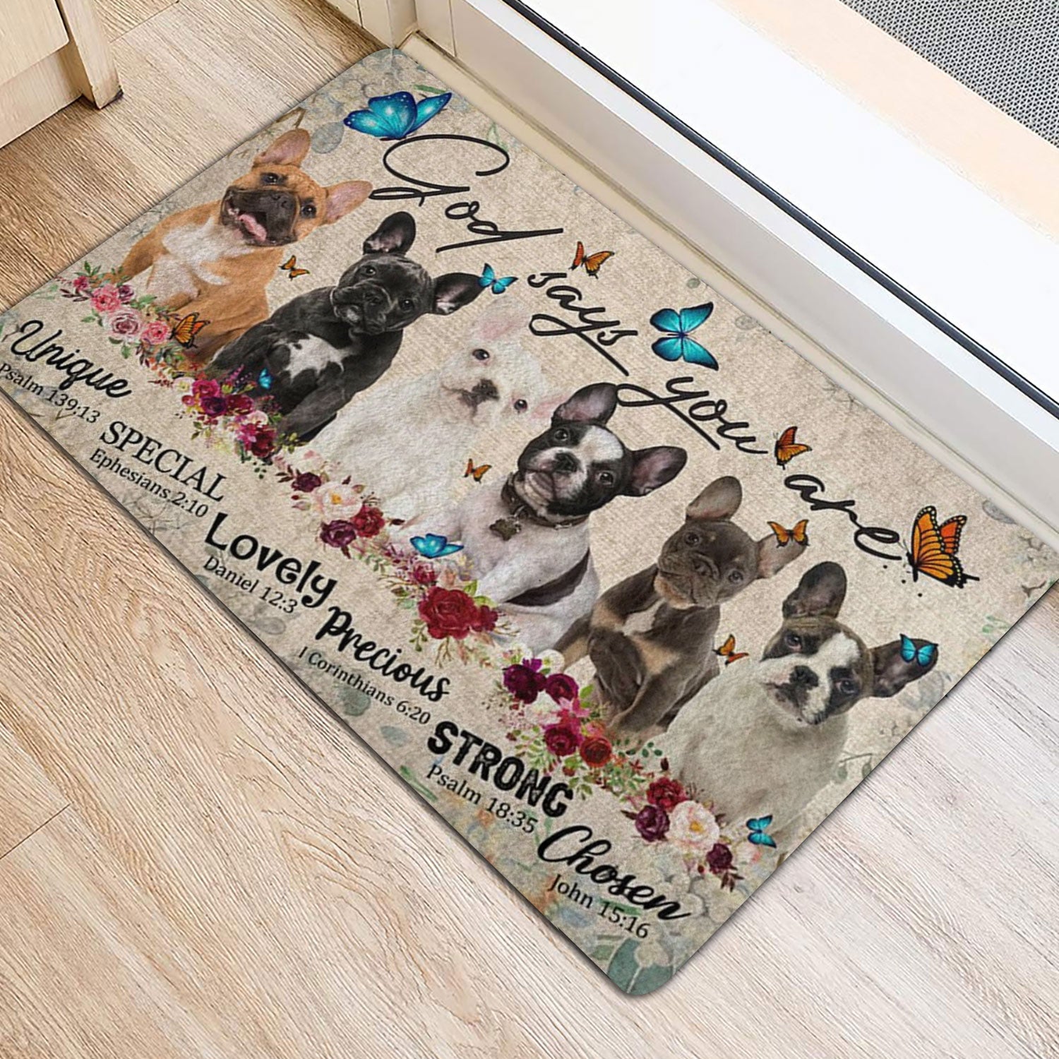 Ohaprints-Doormat-Outdoor-Indoor-French-Bulldogs-Dog-God-Says-You-Are-Unique-Gifts-For-Dog-Lover-Rubber-Door-Mat-1314-