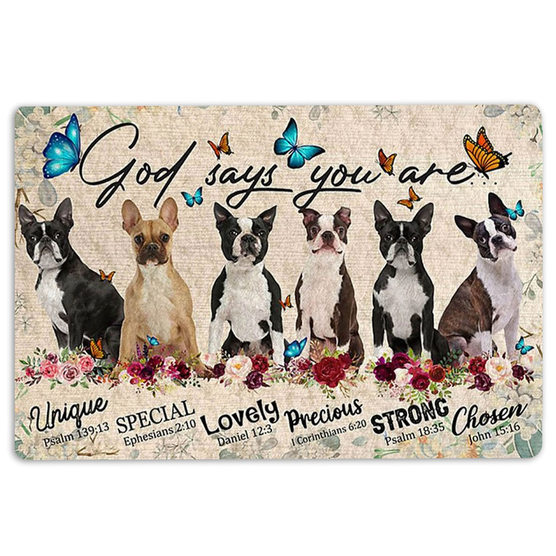 Ohaprints-Doormat-Outdoor-Indoor-Boston-Terriers-Dog-God-Says-You-Are-Unique-Gifts-For-Dog-Lover-Rubber-Door-Mat-1315-18'' x 30''